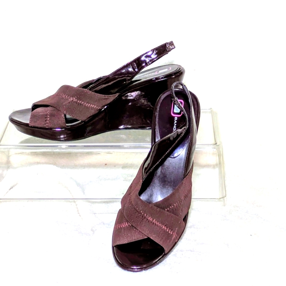 Women's Bandolino Wedge Platform Sandals, Brown, Summer Casual, Sz 7 - Picture 2 of 8